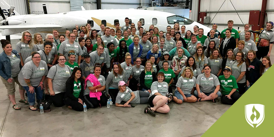 Green Bay campus faculty and student mock airplane crash