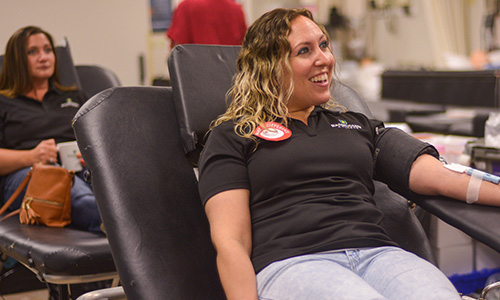 student getting their blood drawn