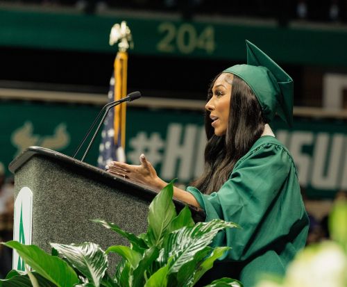 Theresa Peterson inspires the graduates