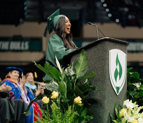 Theresa Peterson inspires the graduates