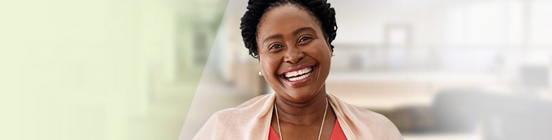 Female teacher smiling