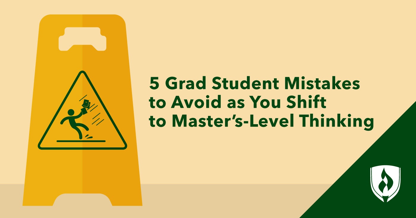 illustration of a warning on sign representing grad student mistakes to avoid