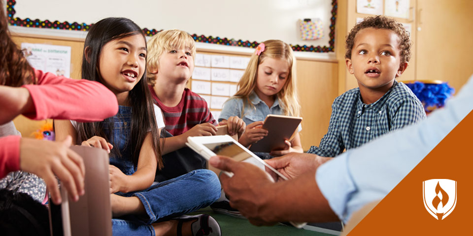 children in a group setting in a daycare