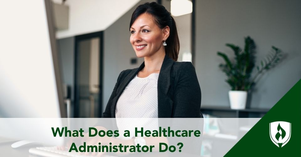 healthcare administrator typing