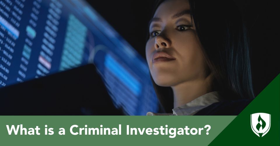 A criminal investigator looks at her tablet