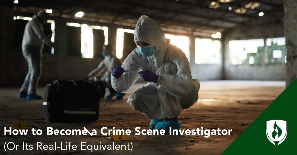 crime scene investigator header A forensic scientist examines a crime scene