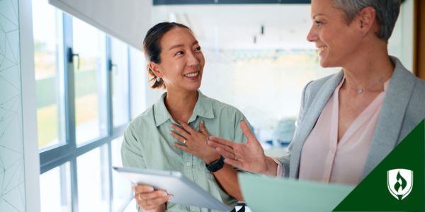 An estate attorney meets with a client