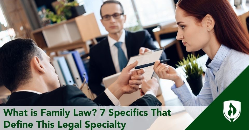 A couple sign divorce papers with an attorney