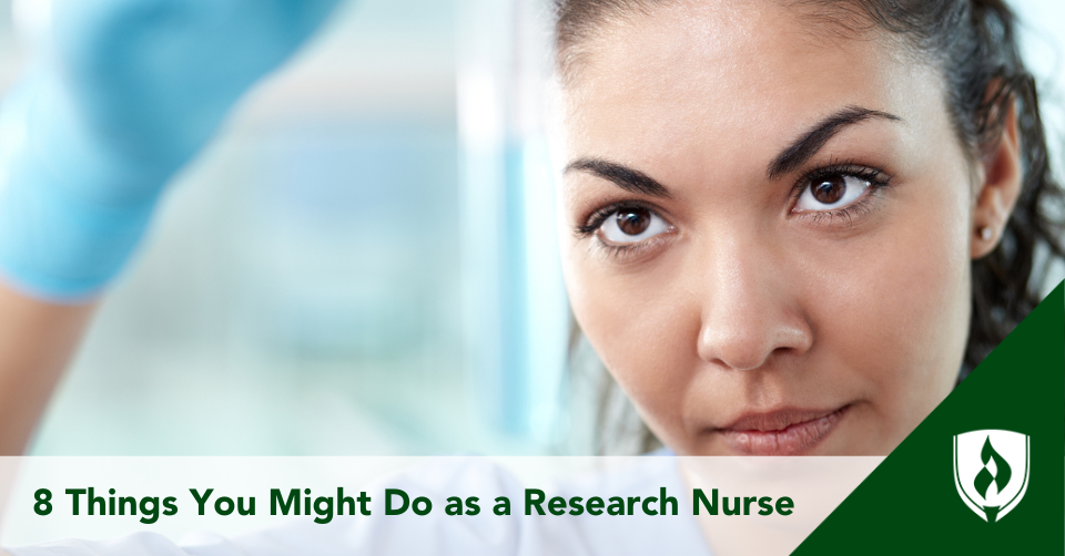 A research nurse stares intently at a test tube