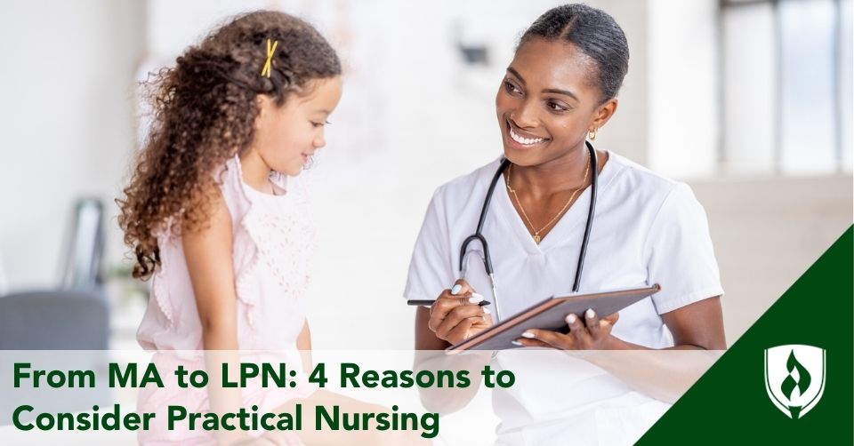 An LPN smiles at a young patient