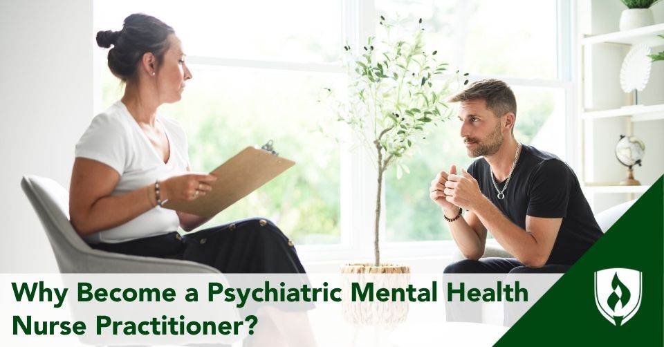 A Psychiatric MHNP works with a man working through mental health troubles
